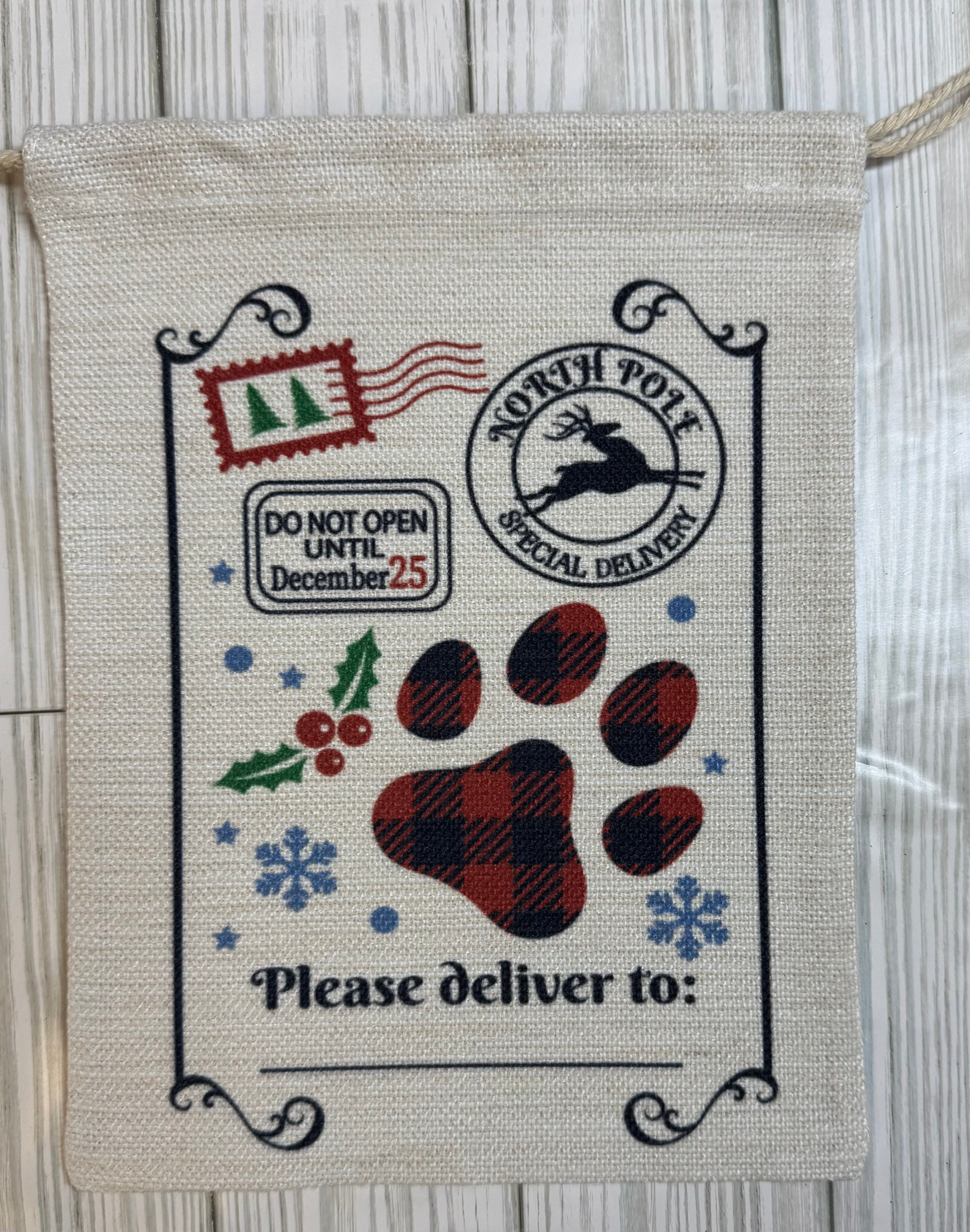 Santa Sack paw print