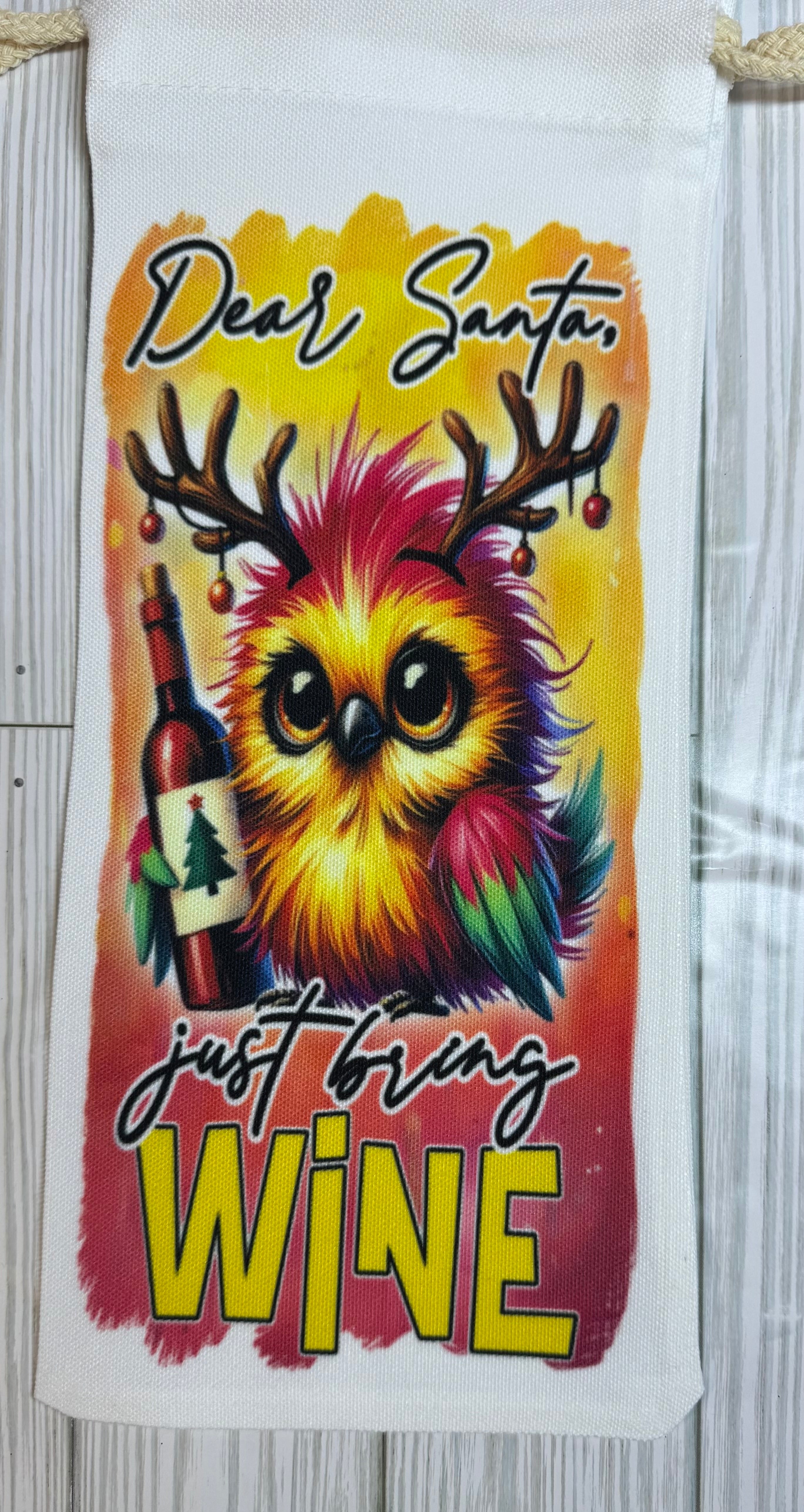 Wine Gift Bag Dear Santa Just bring Wine