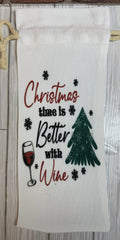 Wine Gift Bag Christmas time is better with wine