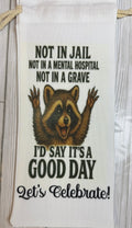 Wine Gift Bag Not in Jail Raccoon