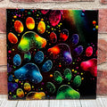 8 X 8 Ceramic tile paw prints multi