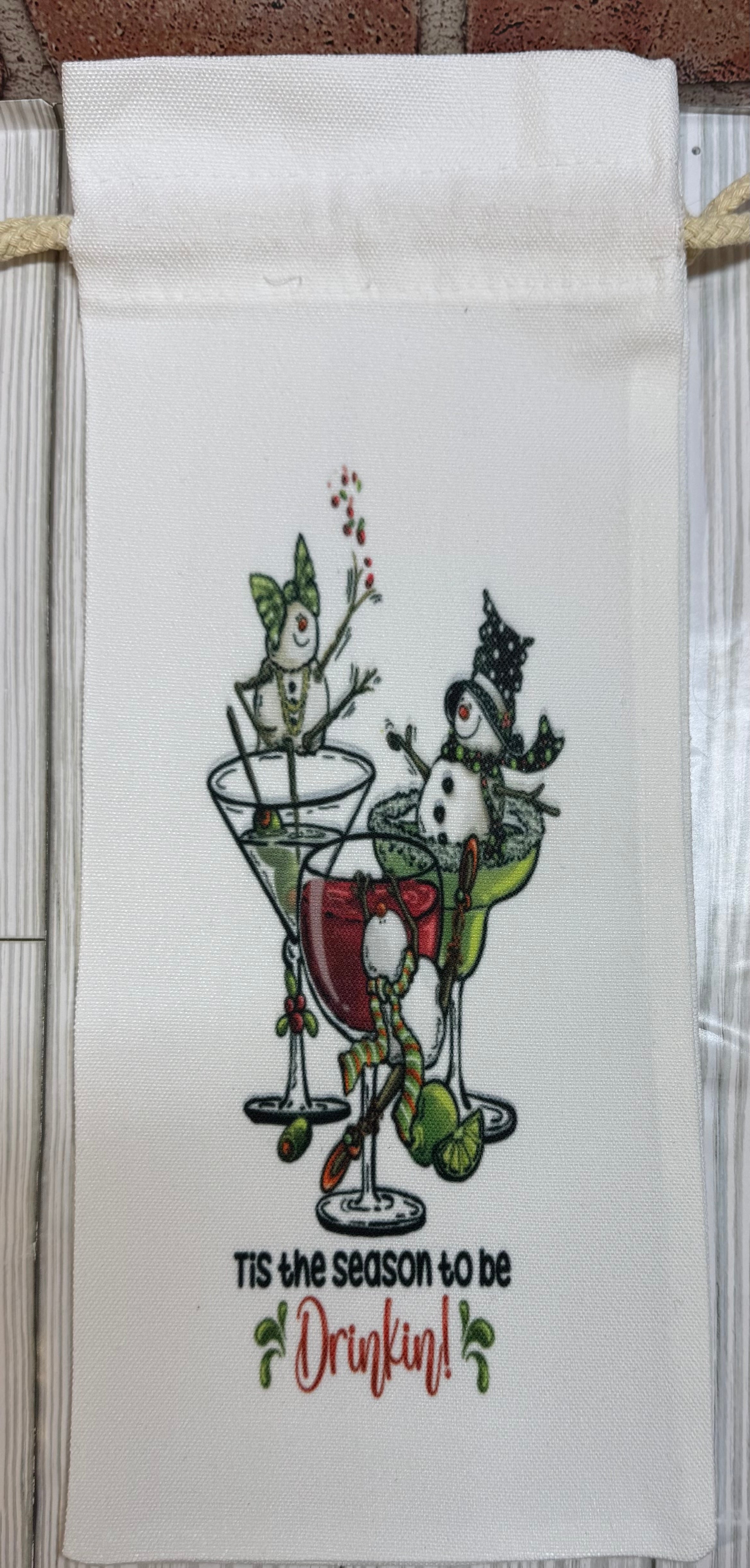 Wine Gift Bag Tis the season to be drinkin Snowman