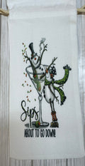 Wine Gift Bag Sips about to go down Snowman