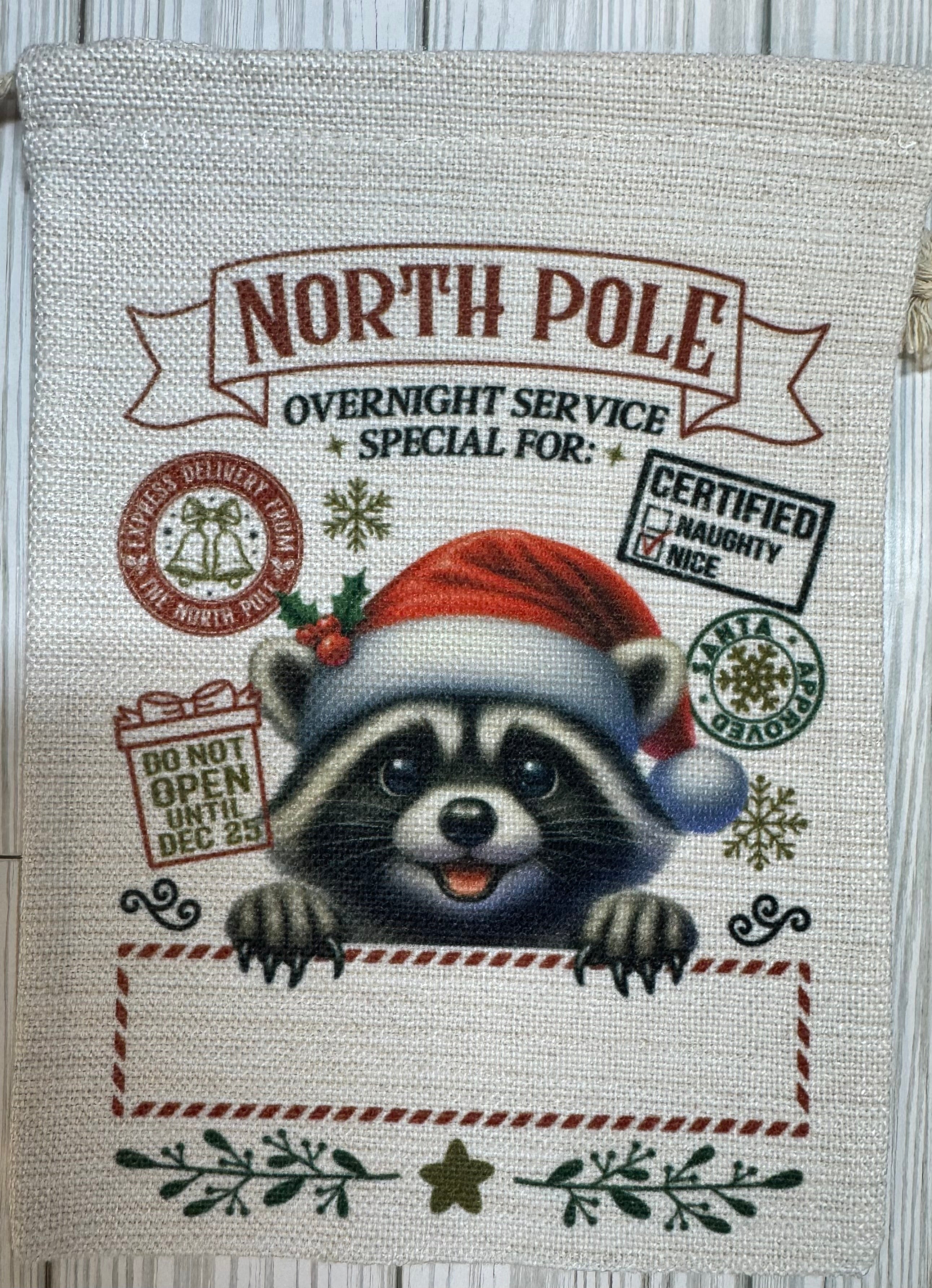 Santa Sack Raccoon