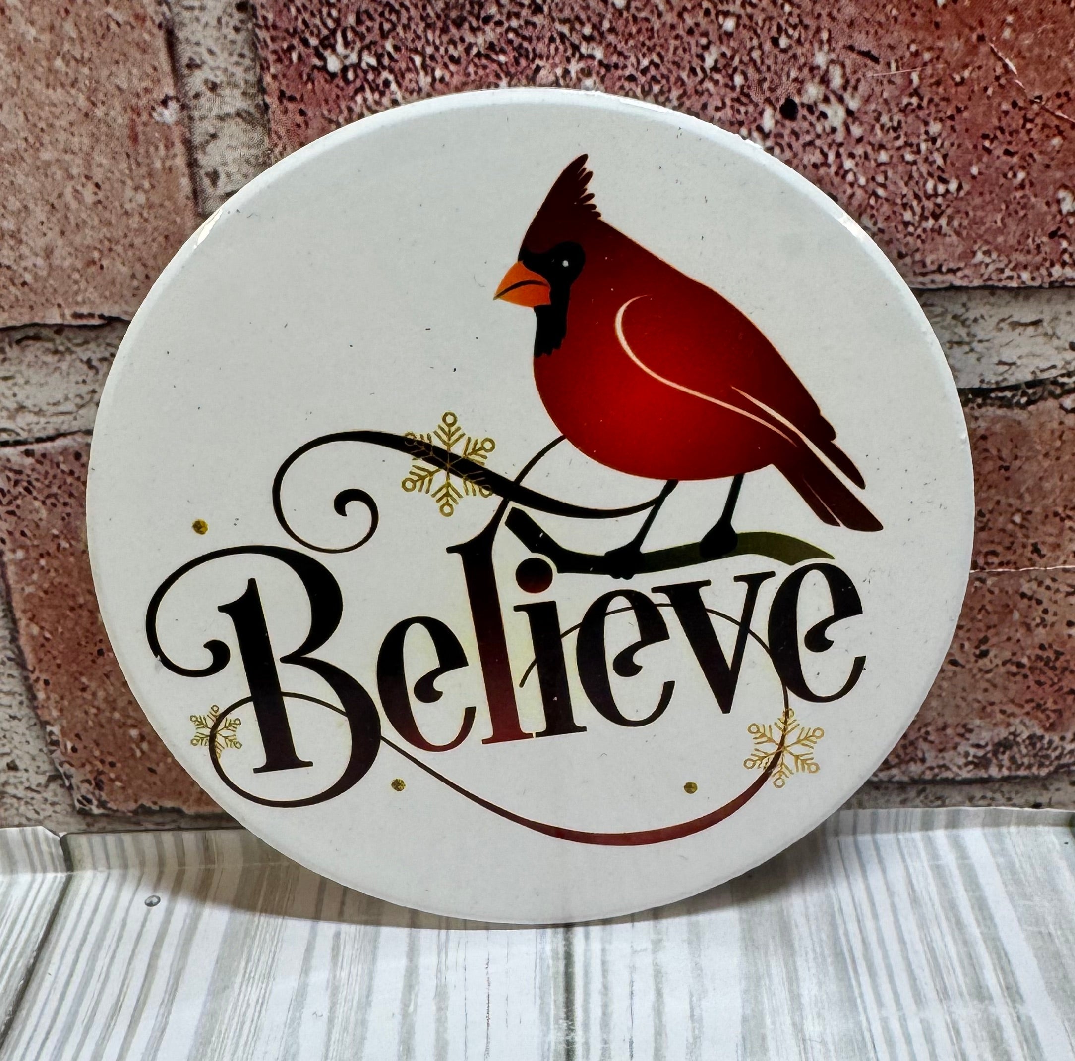 Round Coaster Cardinal Believe