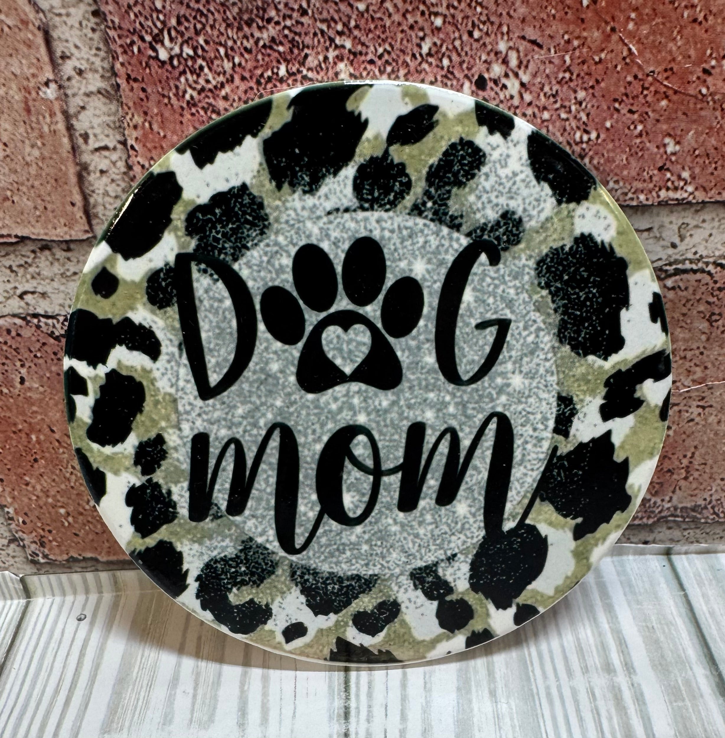 Round Coaster Dog Mom