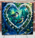 8 X 8 Ceramic tile Bluebirds in heart