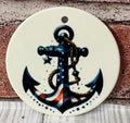 Ceramic Christmas Ornament Patriotic Anchor