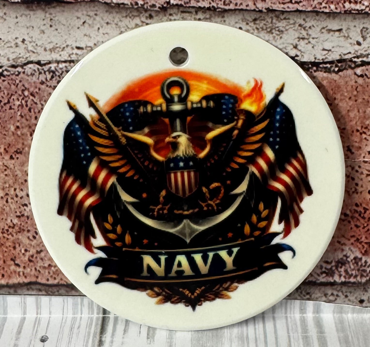 Ceramic Christmas Ornament Navy