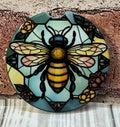 Car Coaster Stained Glass Bee