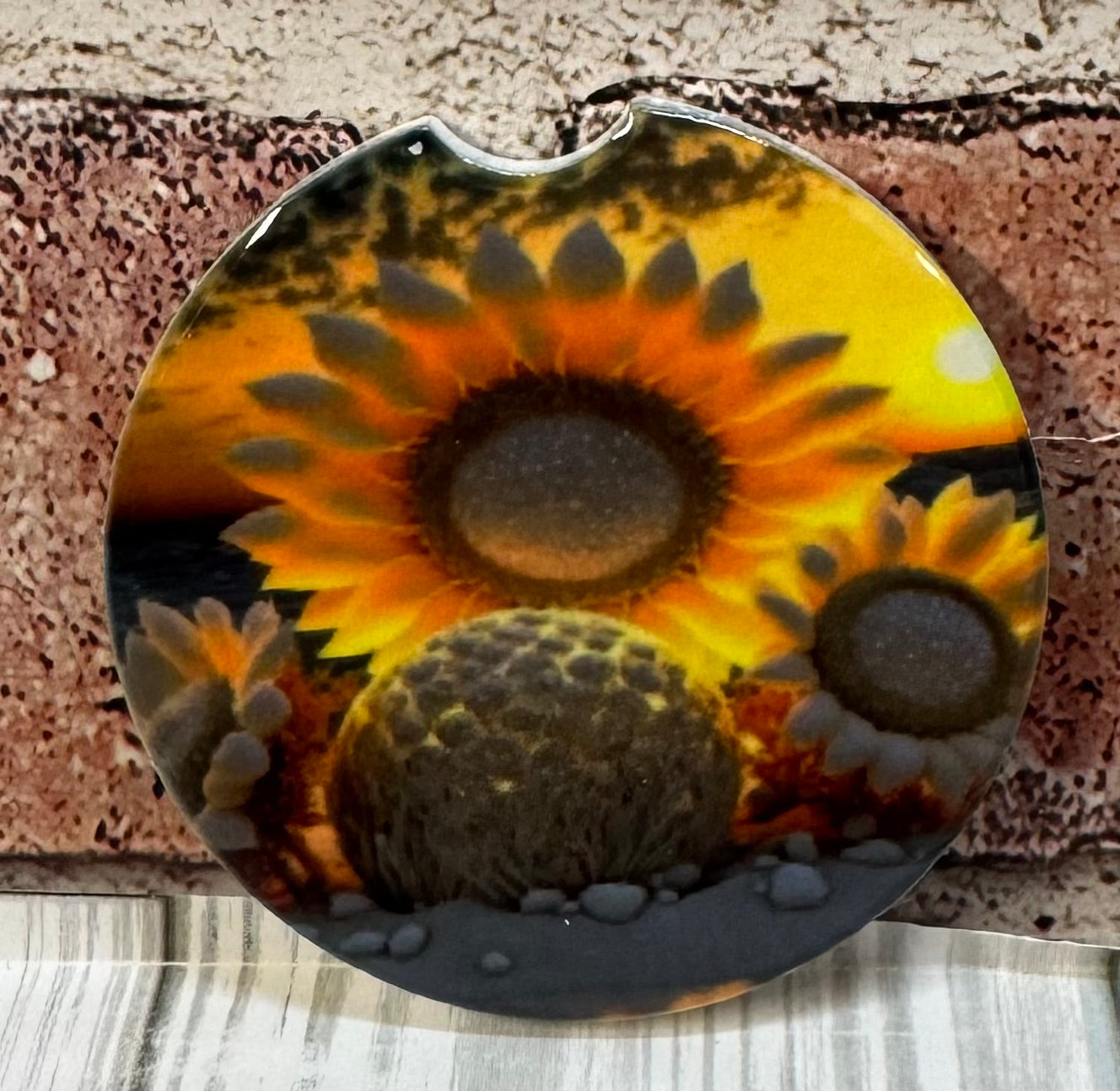 Car Coaster Sunflower on beach