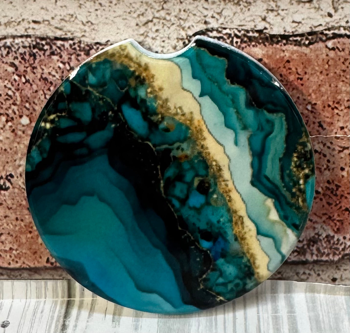 Car Coaster Green Marble