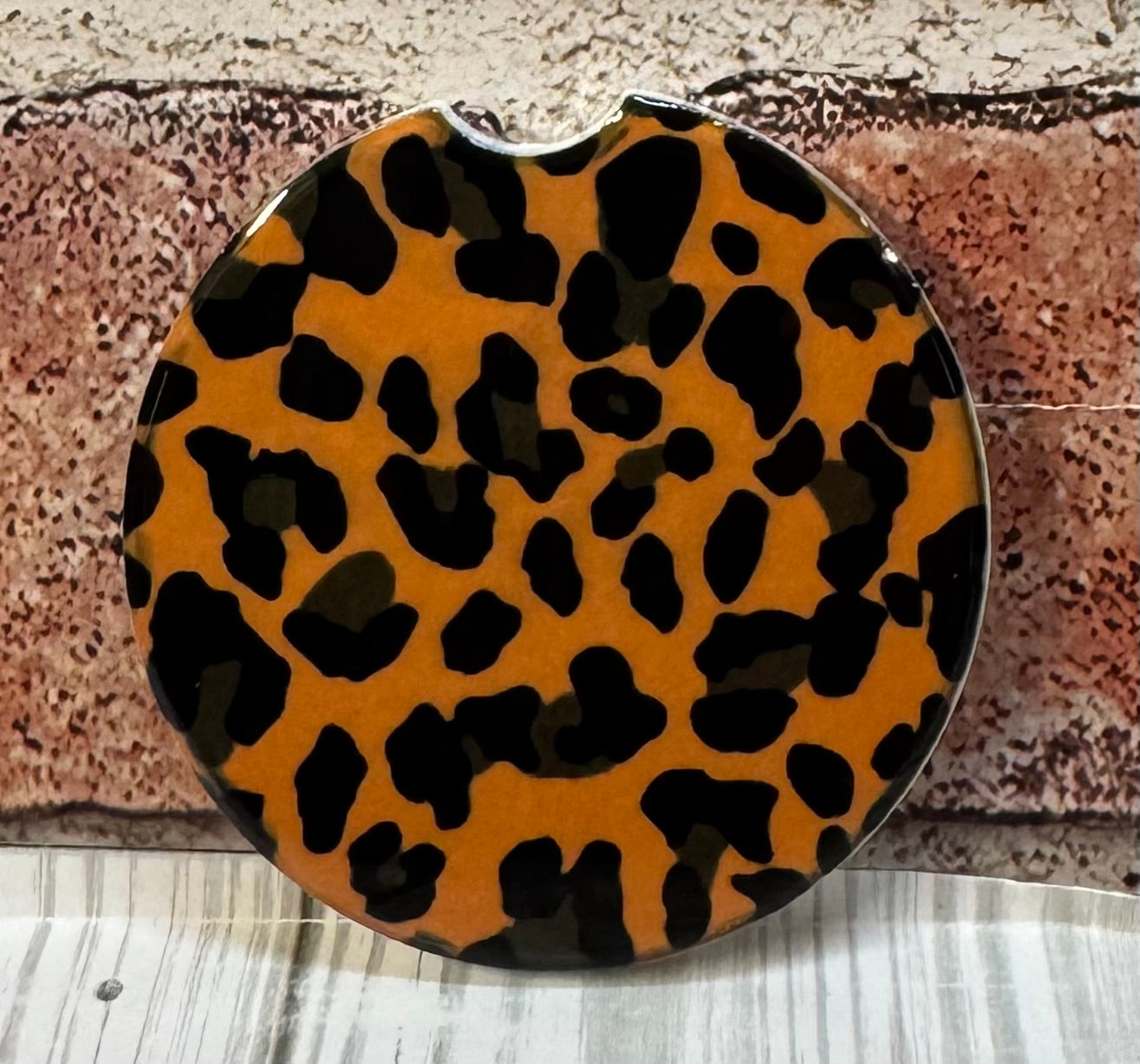 Car Coaster Tan leopard