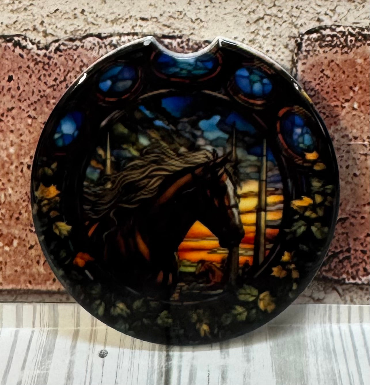 Car coaster Stained Glass Horse