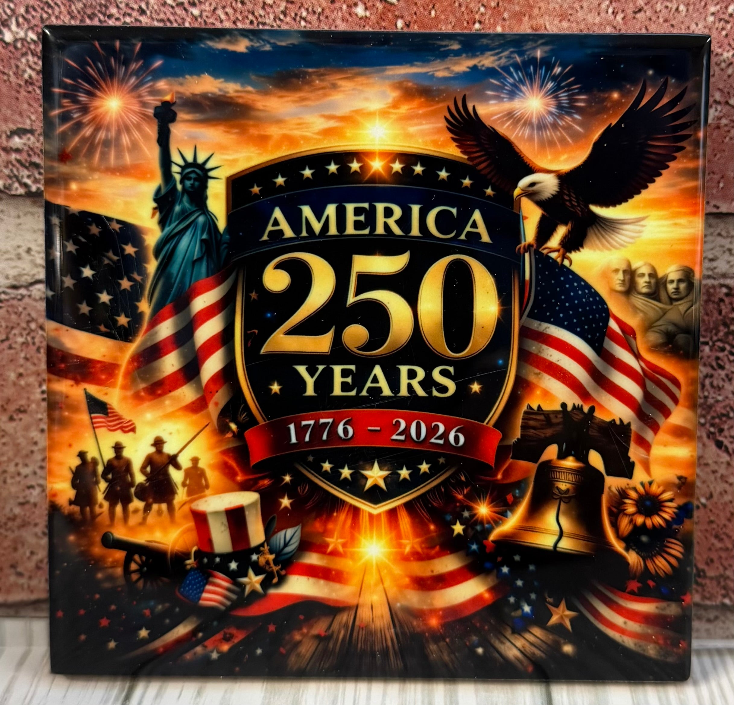 Square Ceramic Coaster USA 250th Anniversary