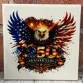 Square Ceramic Coaster USA 250th Anniversary Eagle RWB