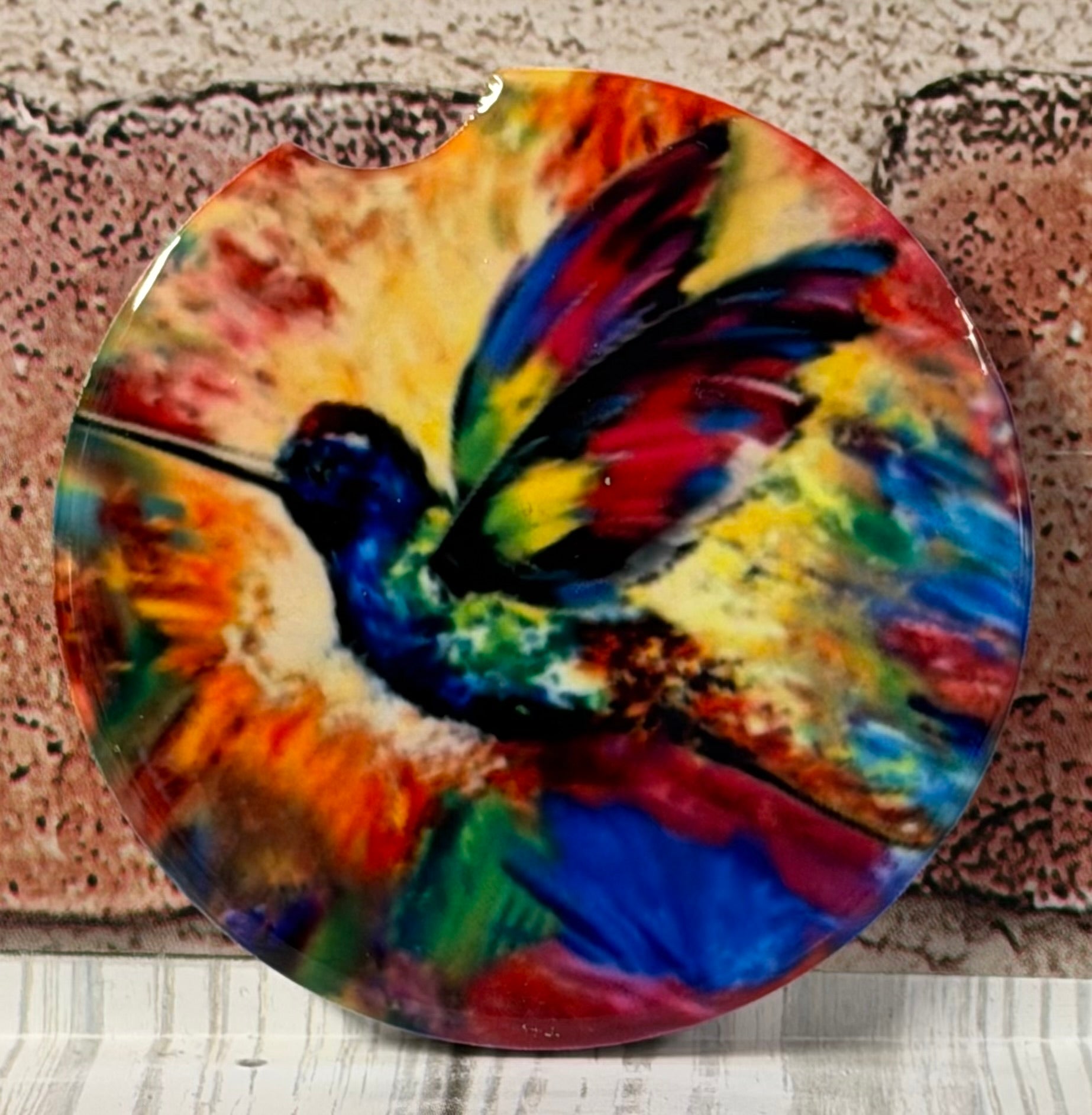 Car Coaster Ceramic Hummingbird