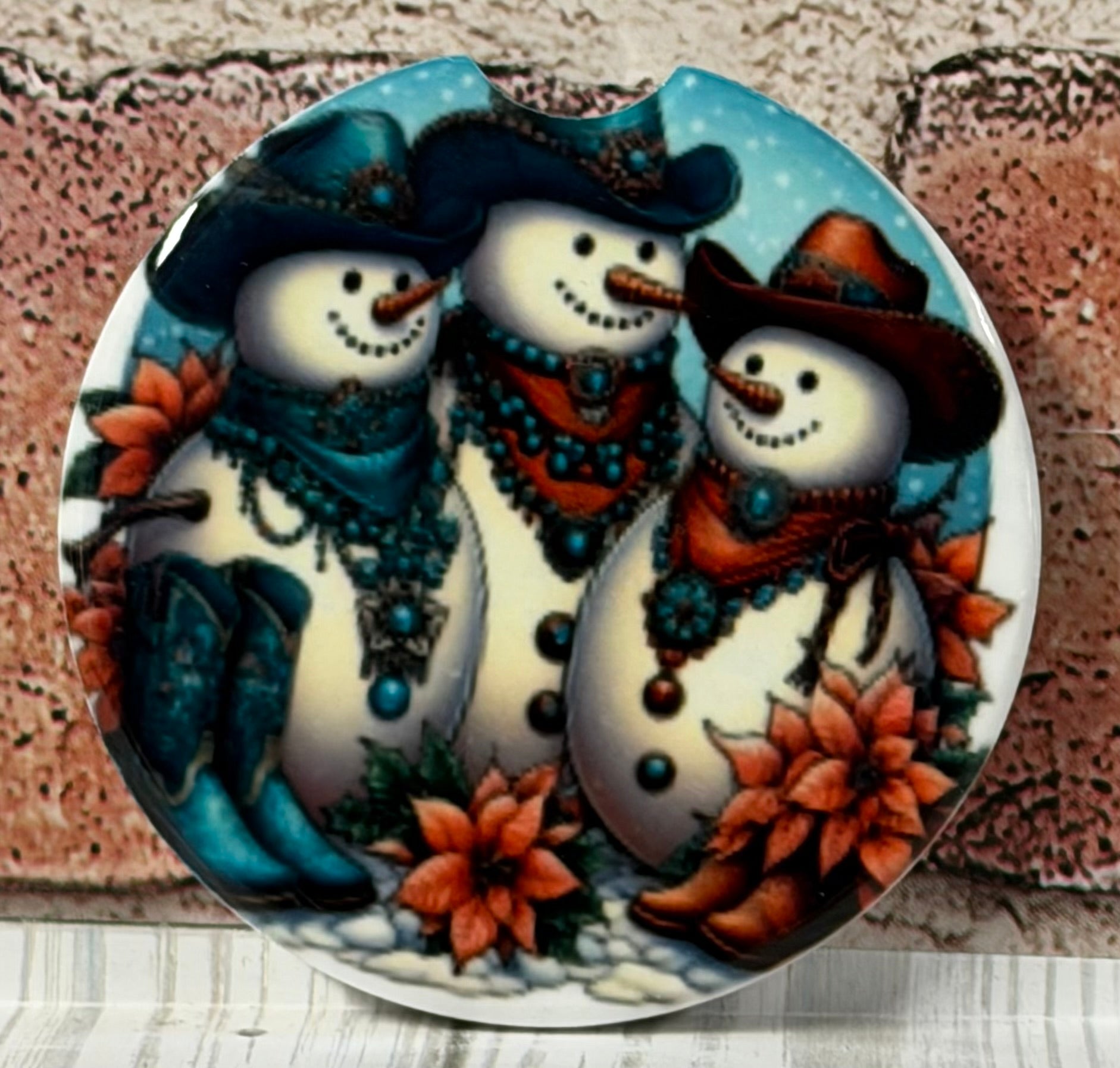 Car Coaster Snowmen Cowboys