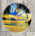 Round Ceramic Coaster Beach at sunrise