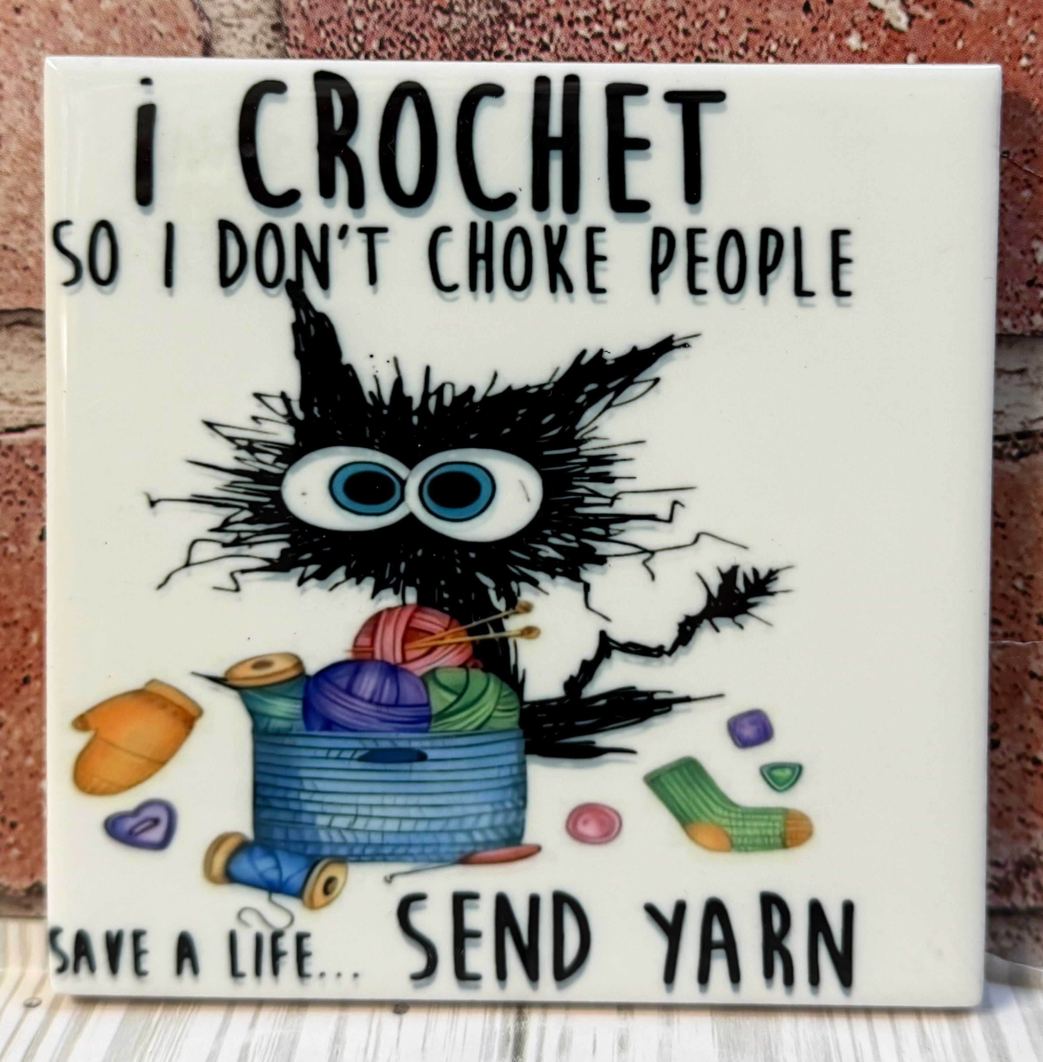 Square Ceramic Coaster I crochet