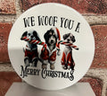 Round Ceramic Coaster We Woof you a Merry Christmas