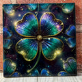 Square Ceramic Coaster 4 leaf clover