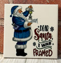 Square ceramic coaster Dear Santa