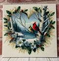 Ceramic tile Cardinal pair heart