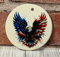 Ceramic Christmas Ornament RWB Eagle