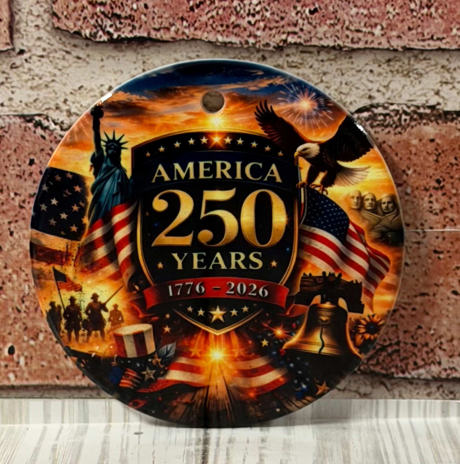 Ceramic Christmas Ornament American 250th Anniversary