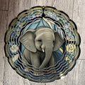 Wind Spinner Stained Glass Elephant