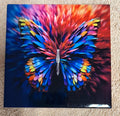Square Ceramic Coaster Butterfly painted