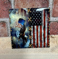 Square Ceramic Coaster Eagle with flag