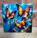 Square Ceramic Coaster Butterflies Watercolor