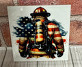 Square Ceramic Coaster Patriotic Fireman