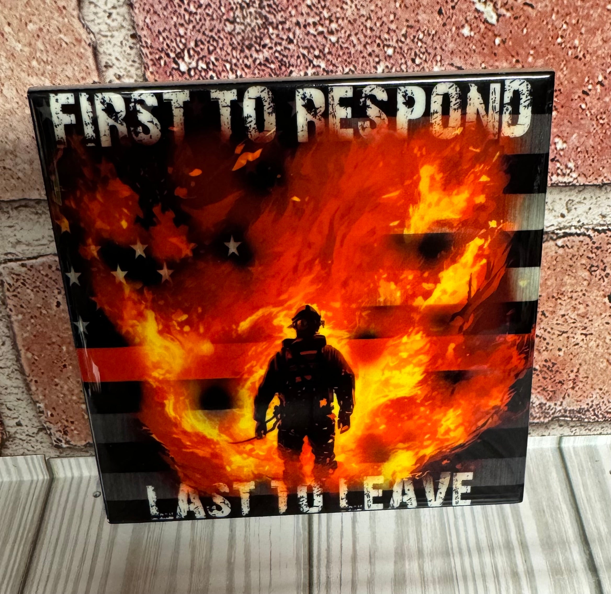 Square Ceramic Coaster First to Respond