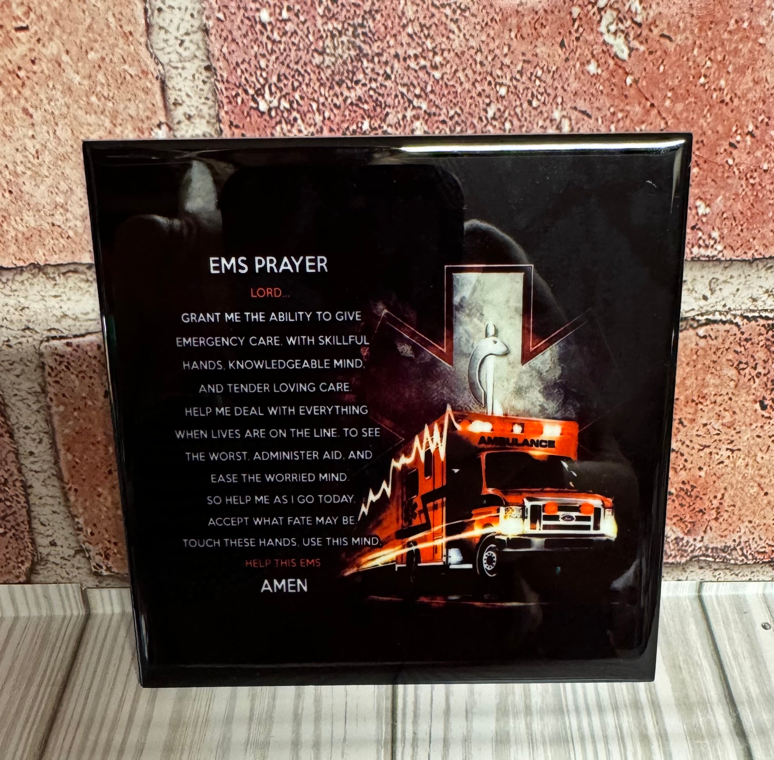 Square Ceramic Coaster EMS Prayer