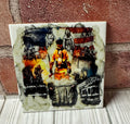 Square Ceramic Coaster Fireman Collage