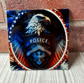 Square Ceramic Coaster Police Protect and Serve Eagle