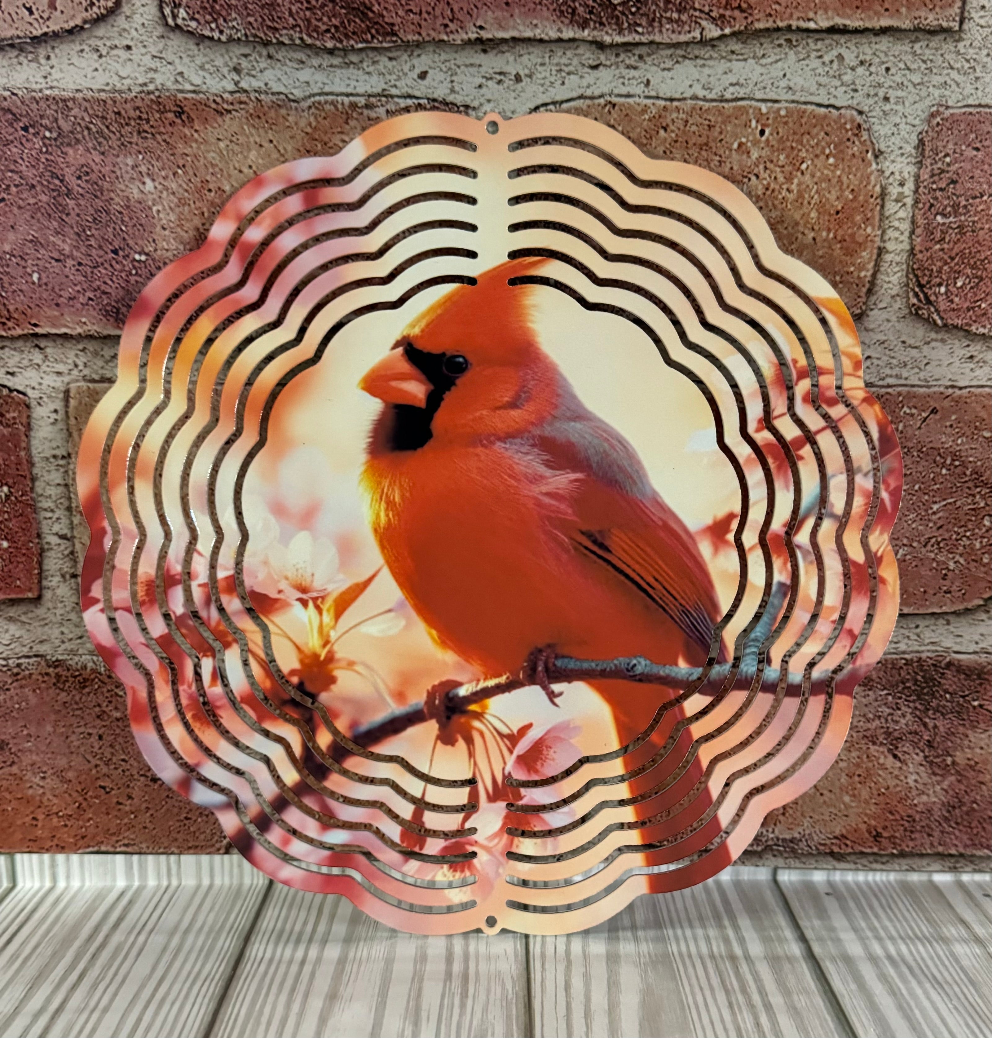 Wind Spinner Cardinal in Cherry tree