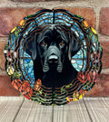 Wind Spinner Stained Glass Black Lab