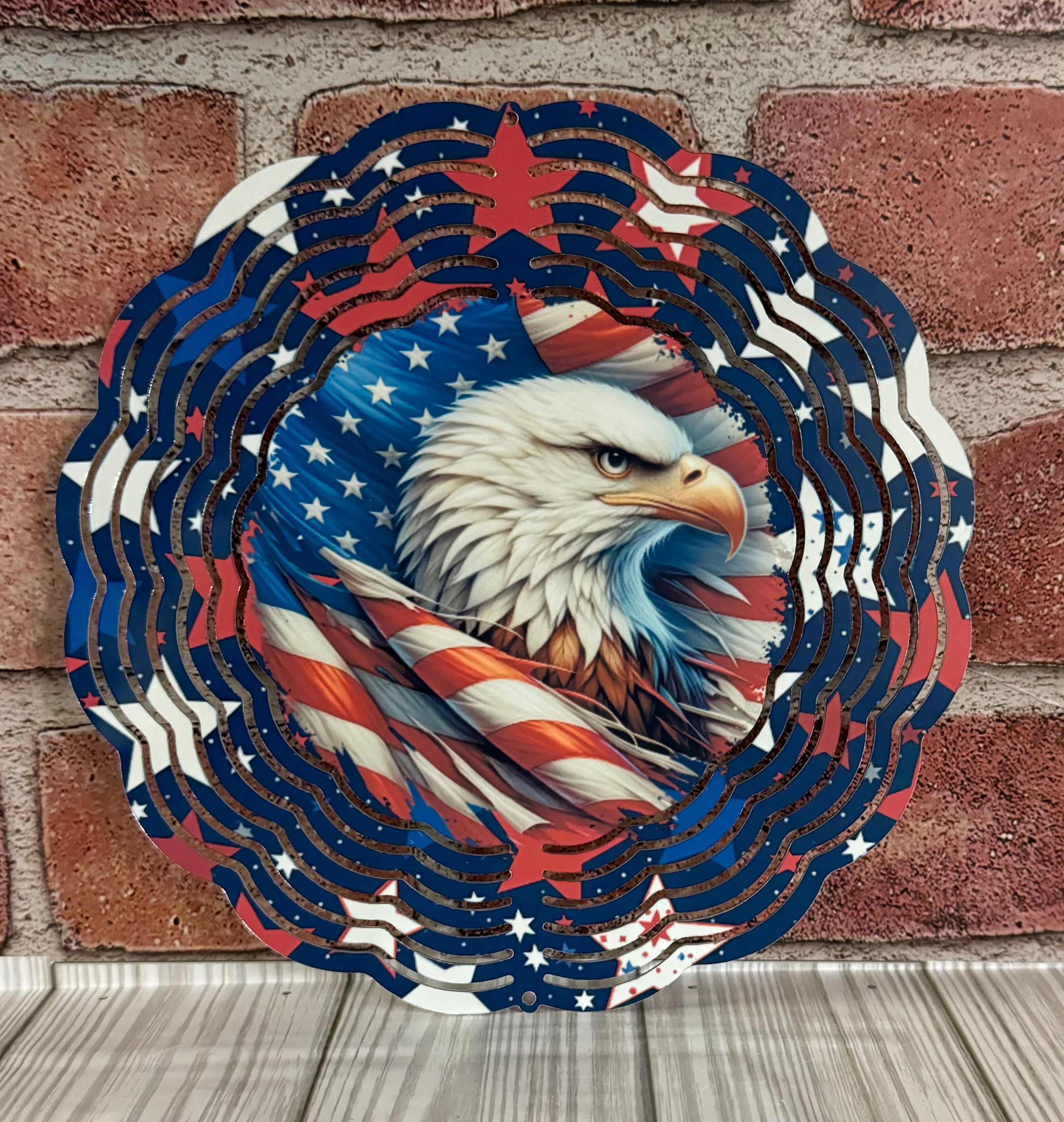 Wind Spinner Eagle with Stars and stripes