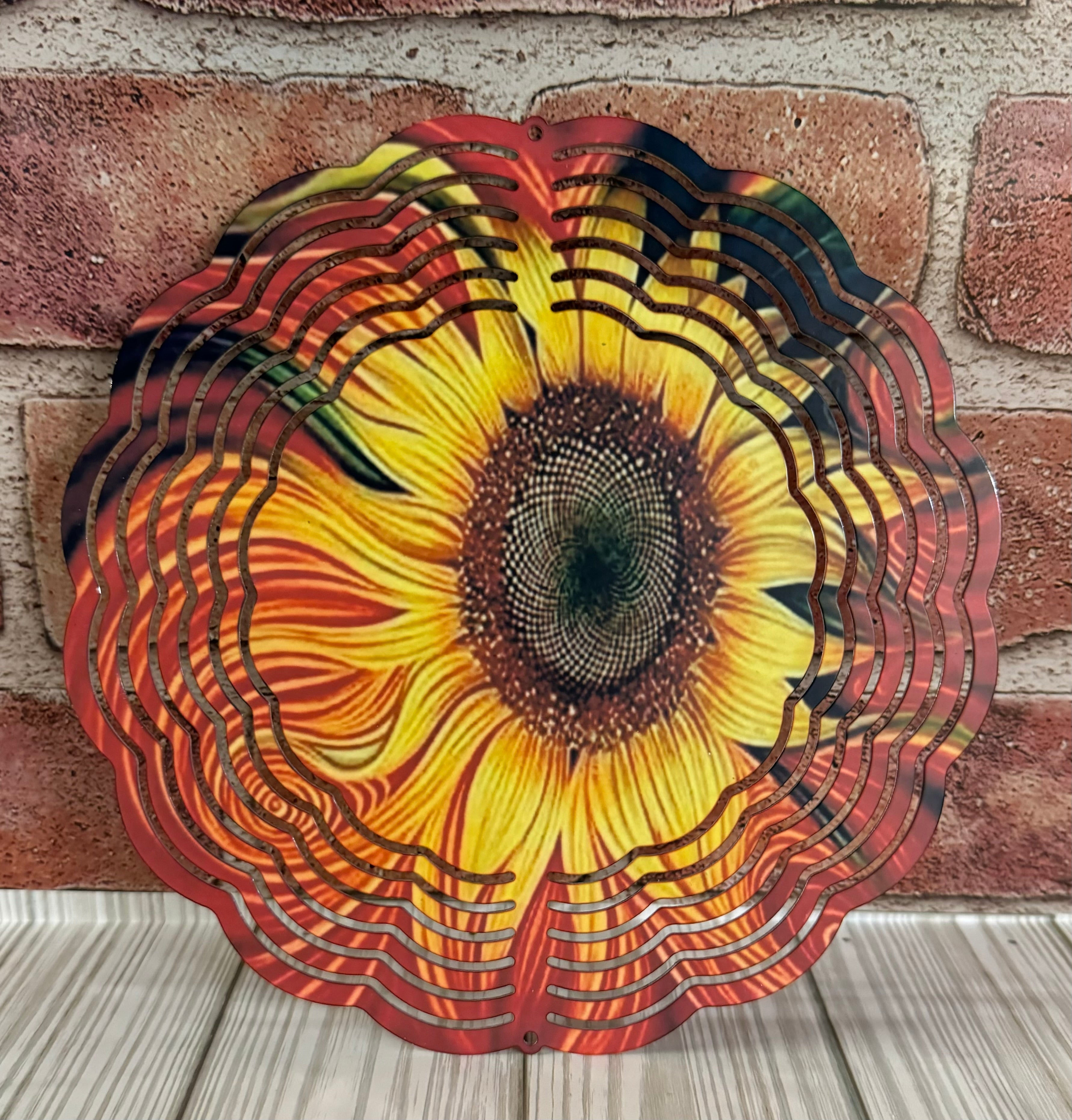 Wind Spinner Sunflower Yellow and red