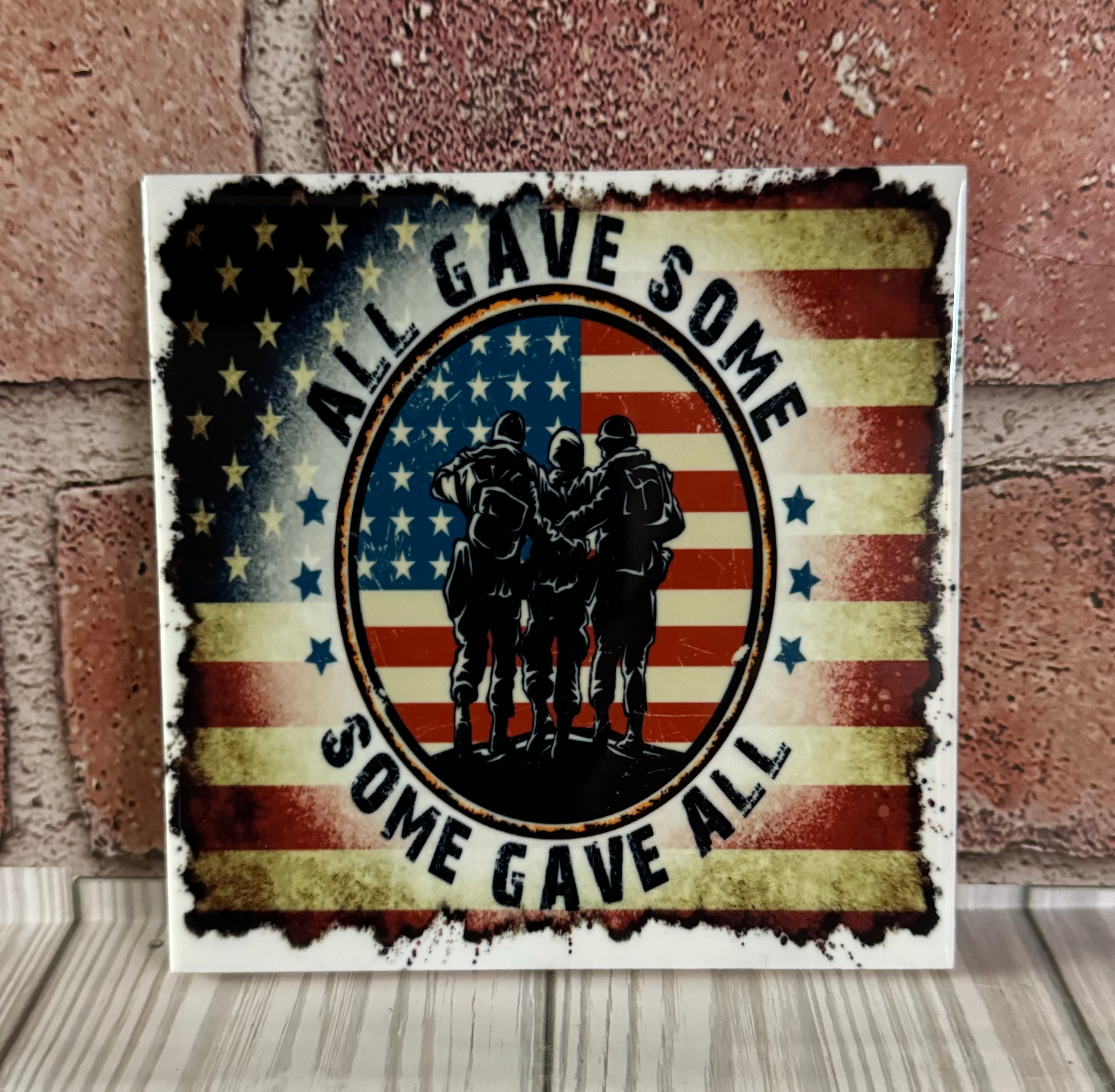 Square Ceramic Coaster All gave some flag