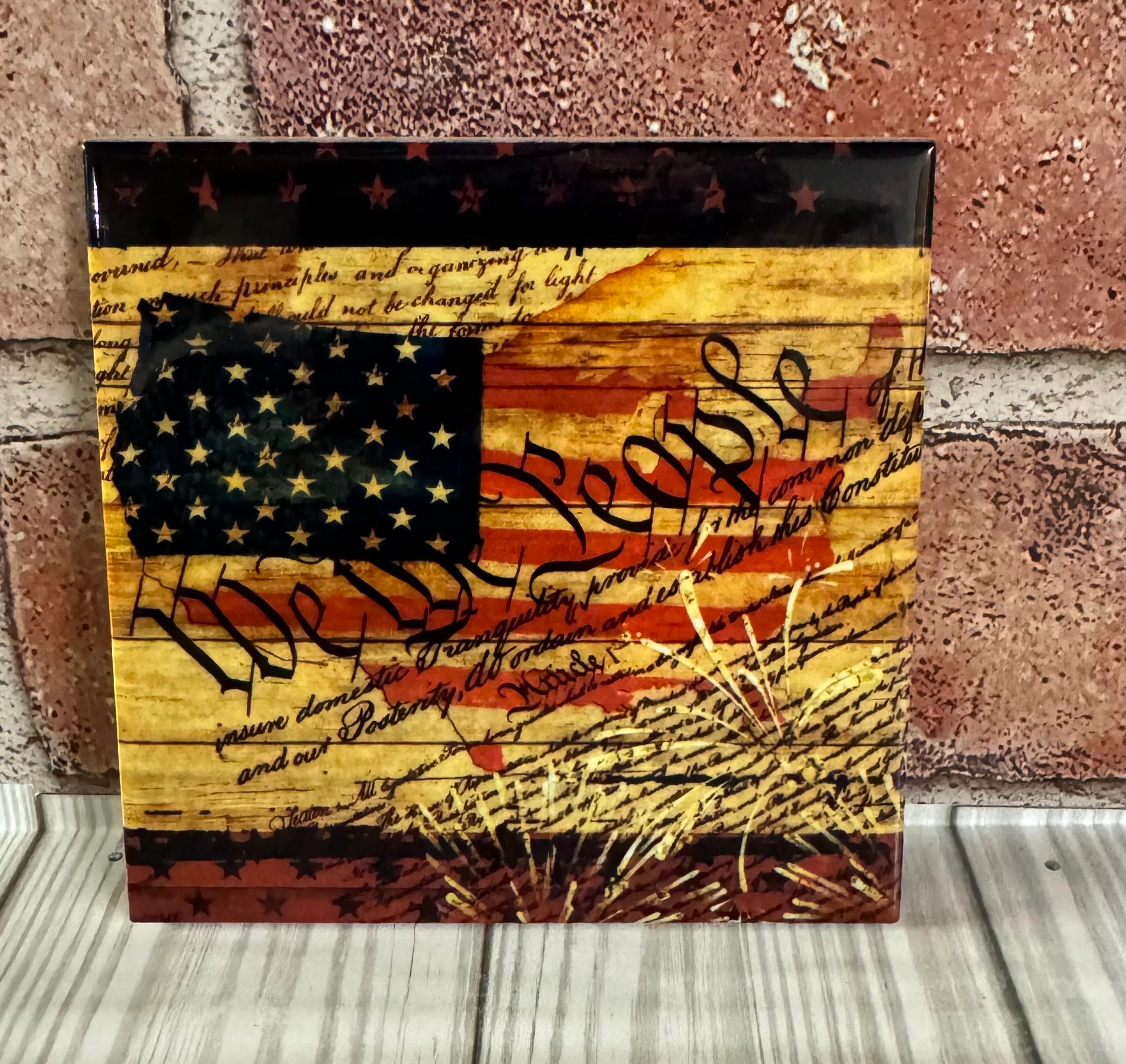 Square Ceramic Coaster Declaration of Independence