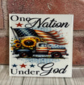 Square Ceramic Coaster One Nation Under God