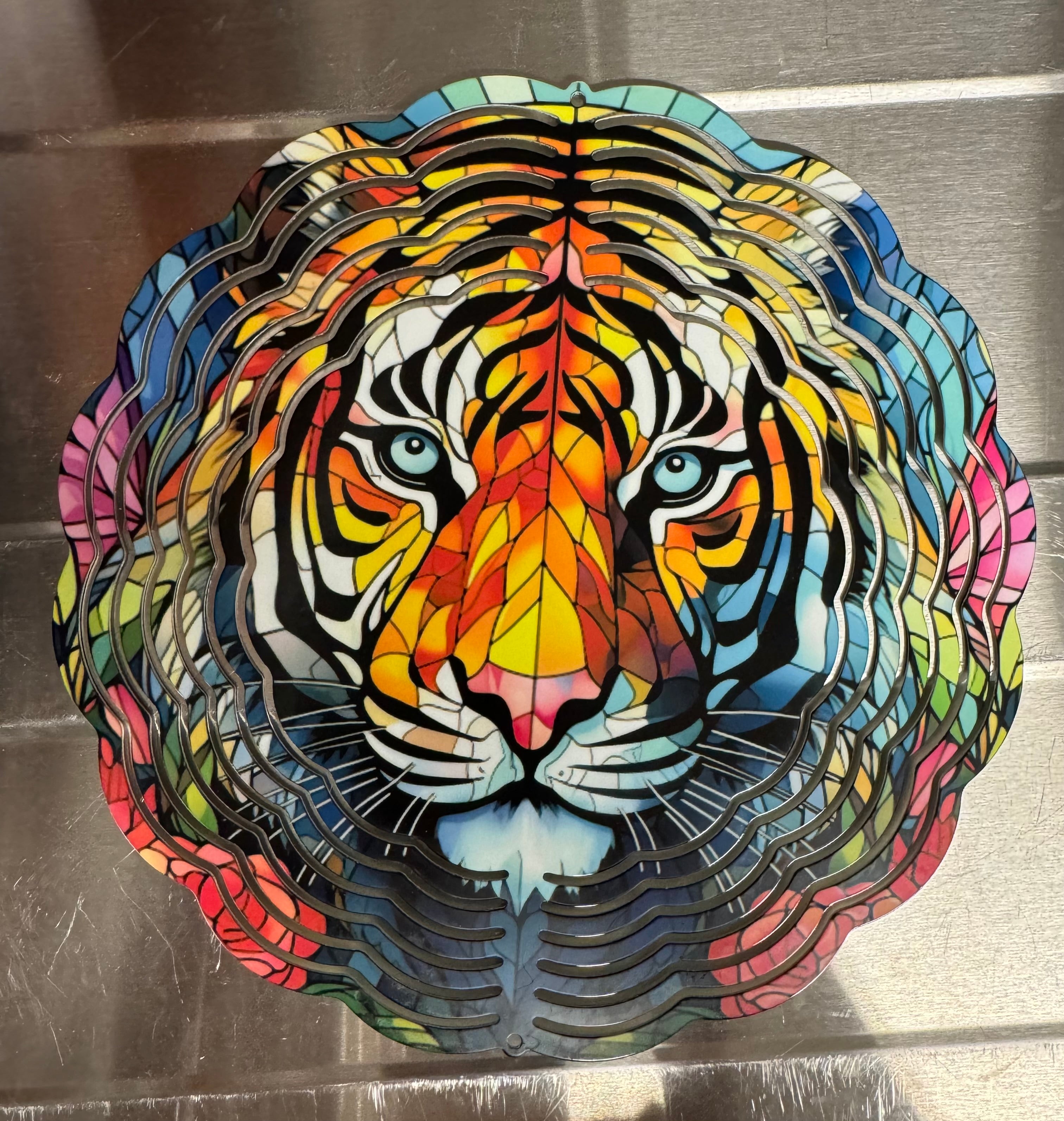 Wind Spinner Stained Glass Tiger
