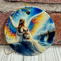 Ceramic Christmas Ornament Rainbow Bridge Chihuahua