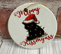 Ceramic Christmas Ornament Cat with lights