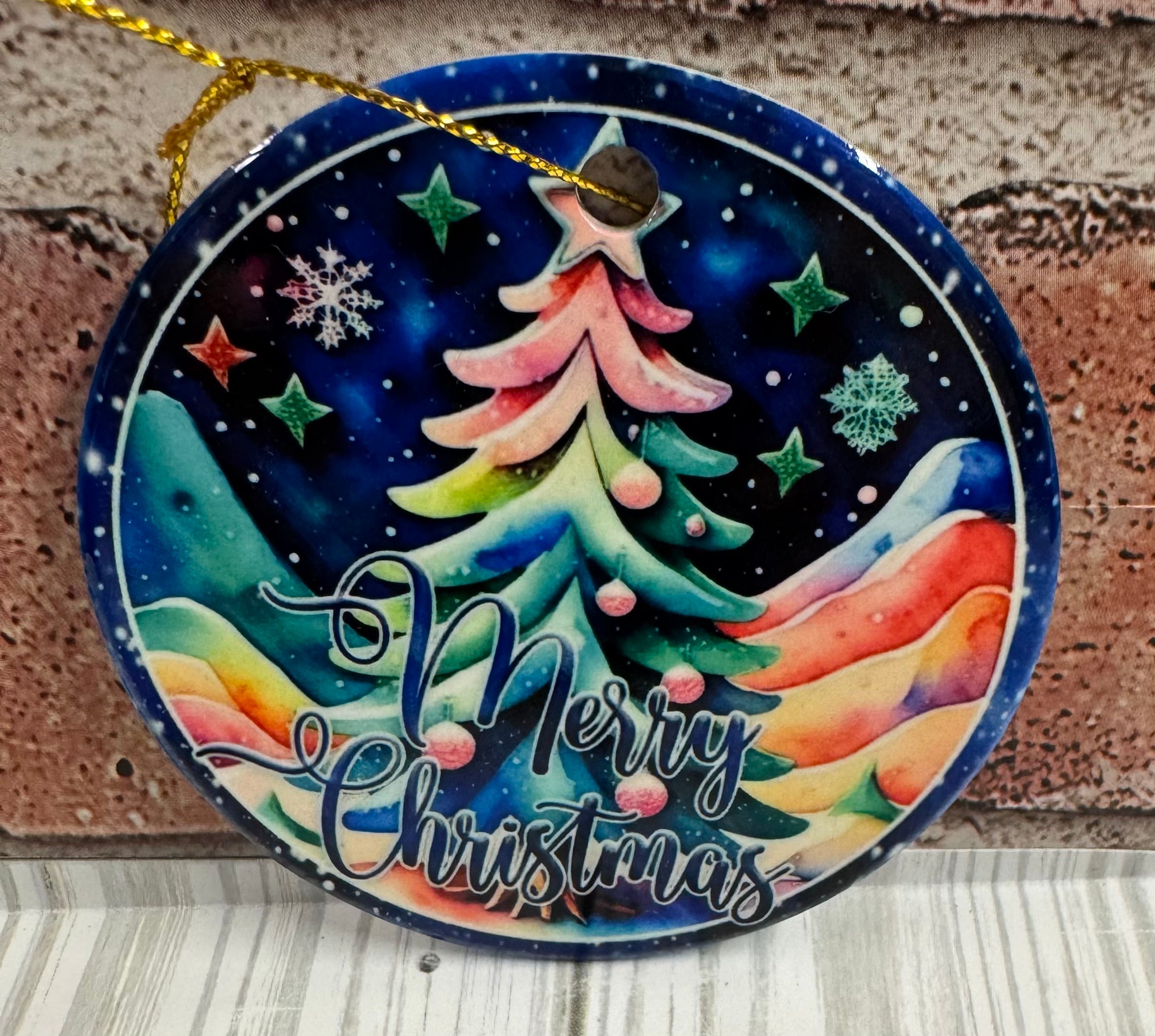 Ceramic Christmas Ornament Pastel Christmas tree